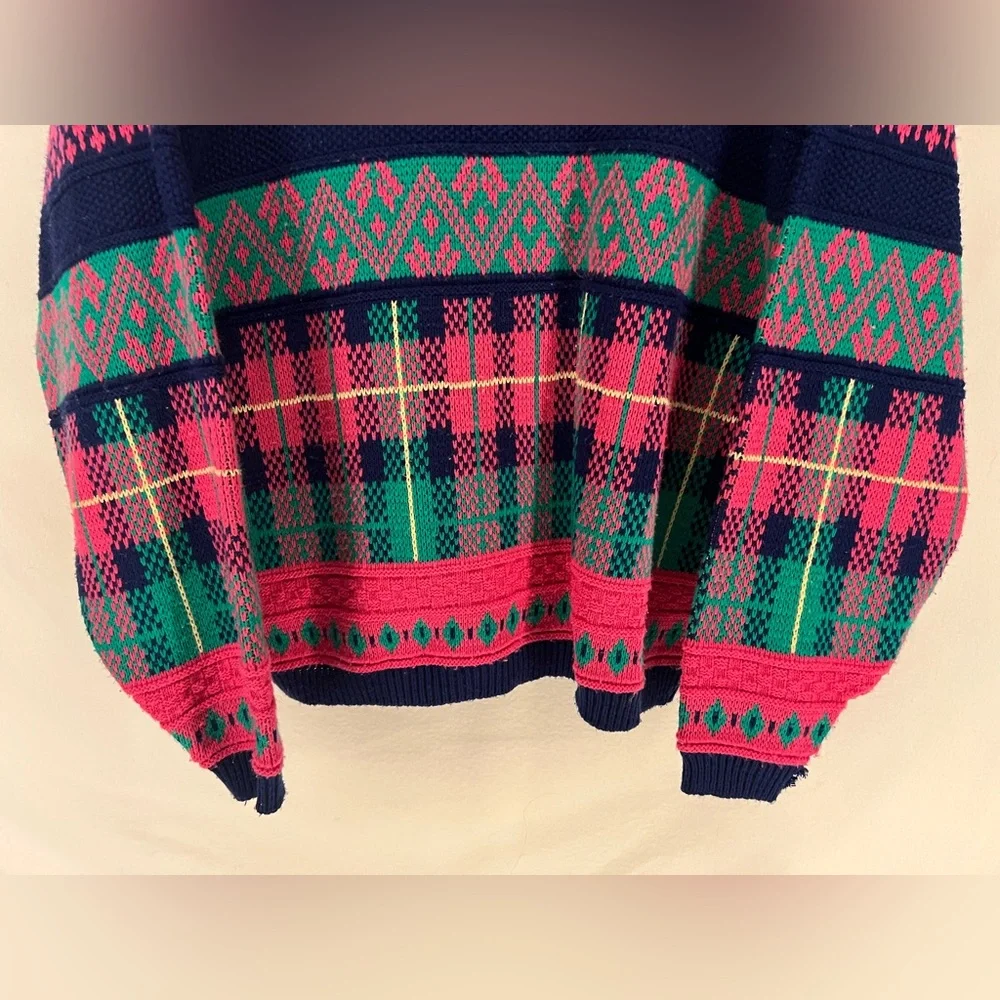 Vintage Rainbow Ridge Women’s Colorful Abstract Knit Pullover Sweater Size M - Picture 7 of 7